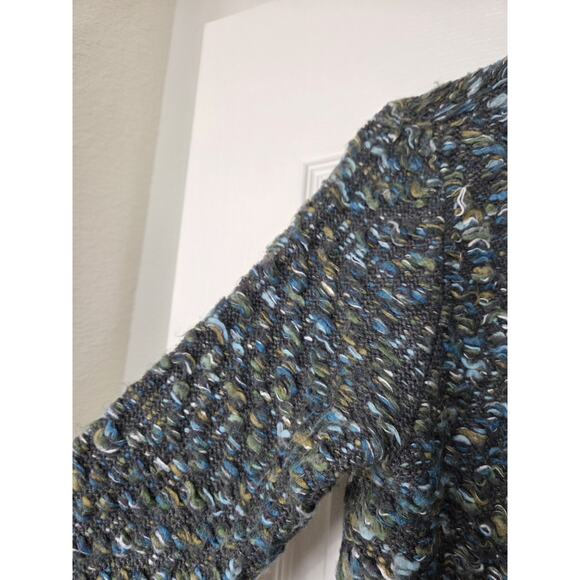 Moth Anthropologie Keavey Wool Mohair Blend Blue Chunky Cardigan Sweater, Small - Picture 5 of 15